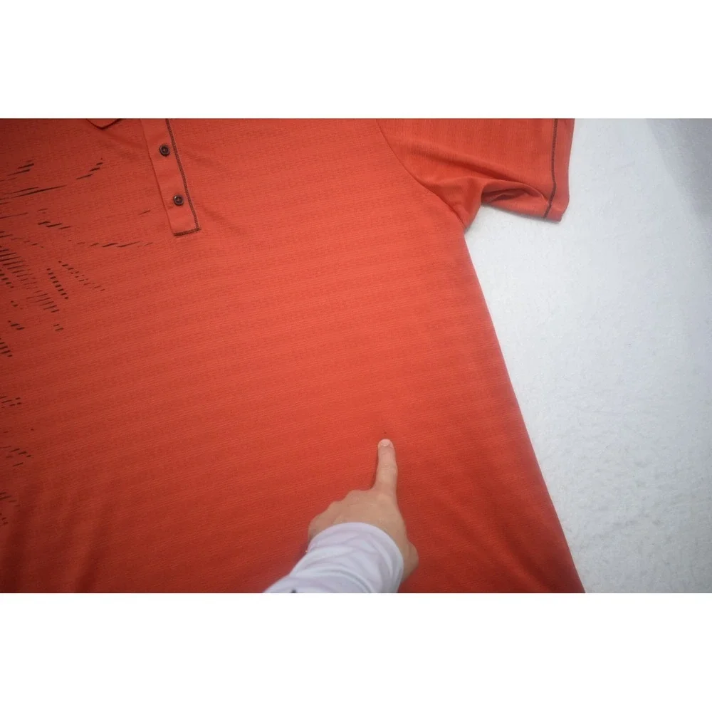 Adidas Golf Polo ClimaCool Performance Short Sleeve Orange Mens Size 2XL XXL